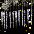 12pcs Clear Acrylic Icicle Christmas Tree Ornaments Set Christmas Ornaments Richie's White