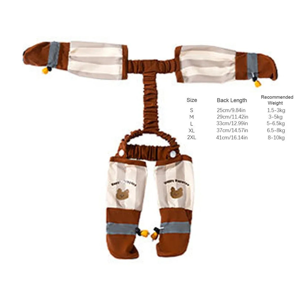 Reflective Dog Boot Leggings – Anti-Slip Adjustable Leg Covers Dog Leg Covers Richie's Brown Stripe - XXL