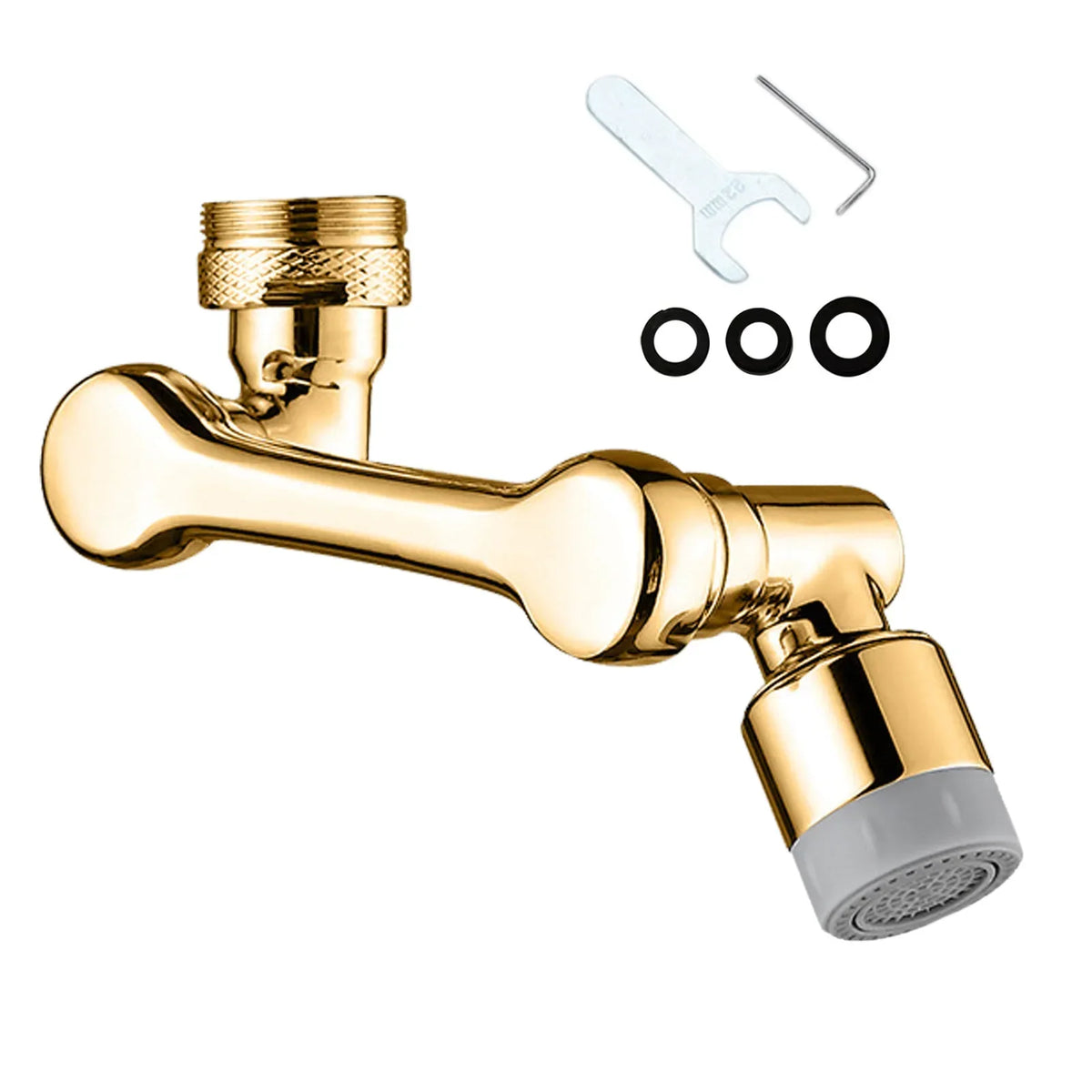1080° Rotating Gold Faucet Aerator – 2-Mode Swivel Tap Extender Faucet Aerator Richie's as show