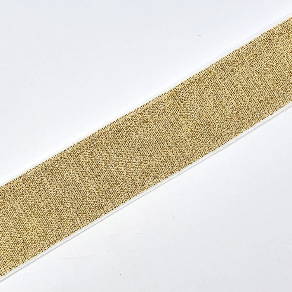Gold Silver Lurex Glitter Elastic Band 5 Yards | 6–30mm Widths Elastic Trim Band Richie's Gold-8mm