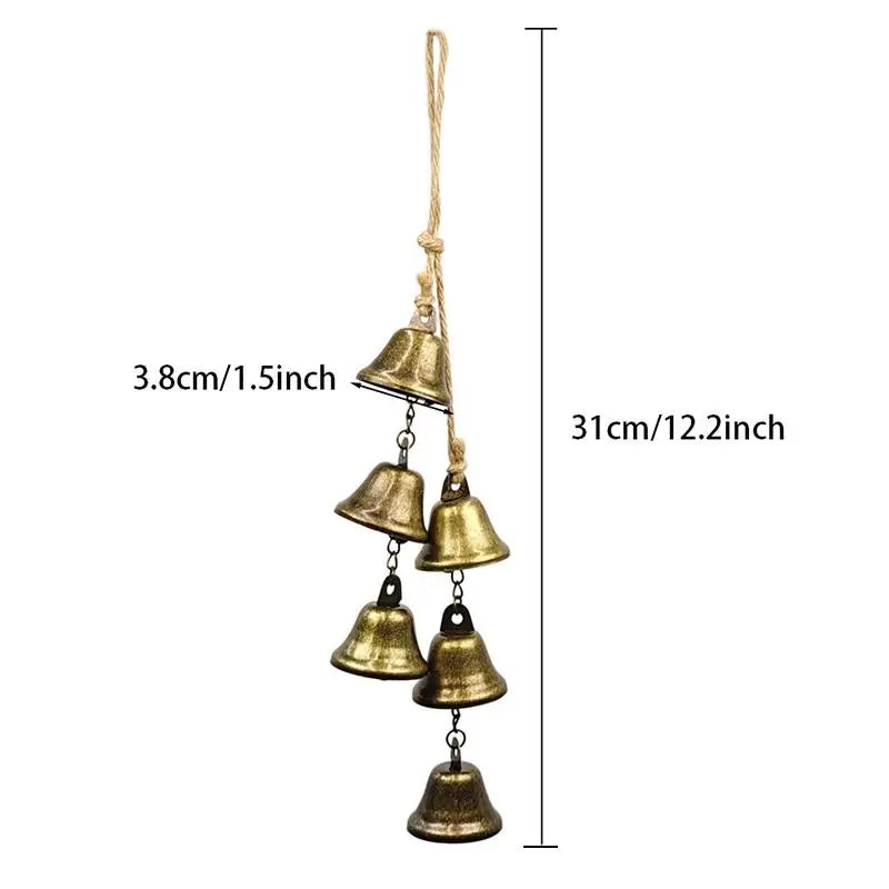 Vintage Brass Hanging Bells Rustic Wind Chime Wall Decor Hanging Bell Decor Richie's A1