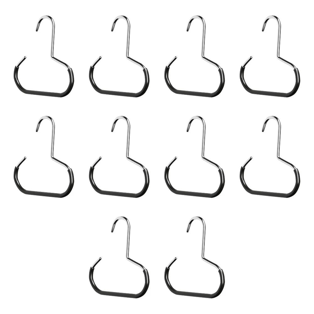 Round Hook Hangers for Hats Scarves Bags – Non-Slip Organizer Wardrobe Hook Hanger Richie's black 10pcs