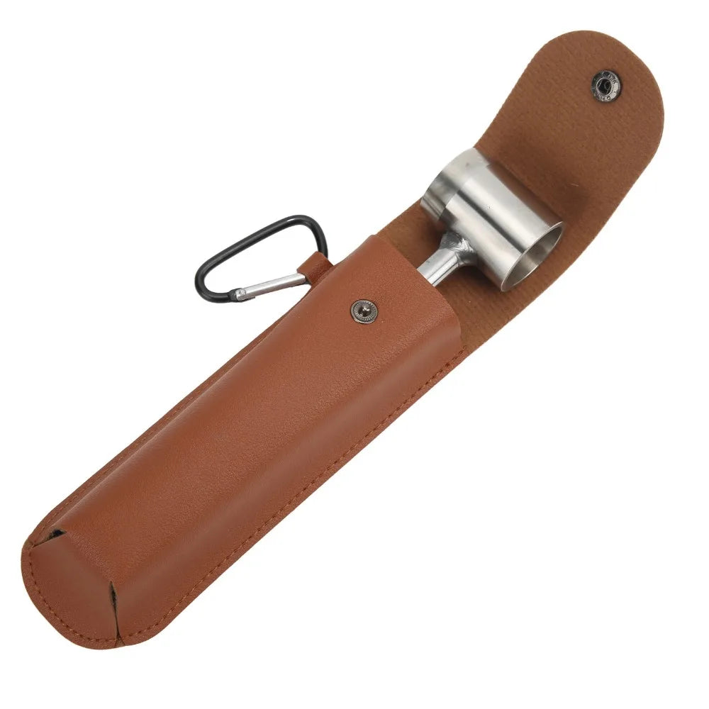 Stainless Steel Hand Auger Wrench Set with PU Leather Bag Hand Auger Wrench Richie's Brown
