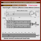XYZ Manual Linear Slide Table Digital Display & Handwheel S100 Linear Slide Table Richie's S100-800MM-H