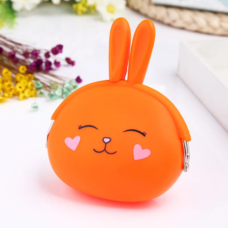 Girls Mini Silicone Animal Coin Purse – Kids Key Wallet Silicone Coin Purse Richie's orange