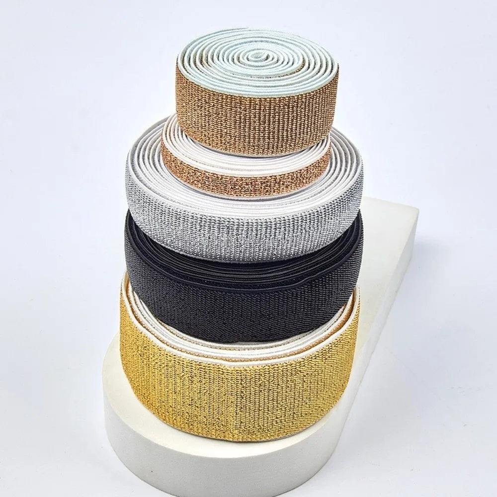 Gold Silver Lurex Glitter Elastic Band 5 Yards | 6–30mm Widths Elastic Trim Band Richie's