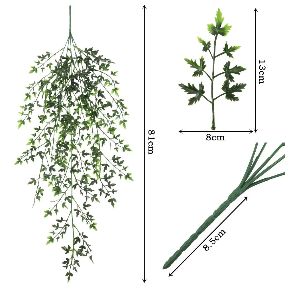 80cm Artificial Hanging Vine – 5-Head Plastic Green Leaf Decor Artificial Hanging Vine Richie's Style-4