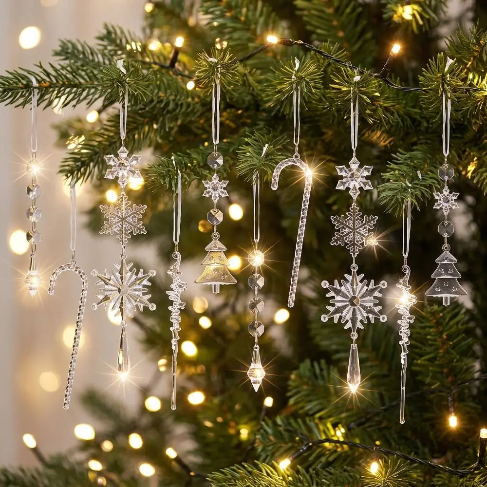 Crystal Acrylic Snowflake Ice Drop Christmas Tree Ornaments Christmas Tree Ornaments Richie's