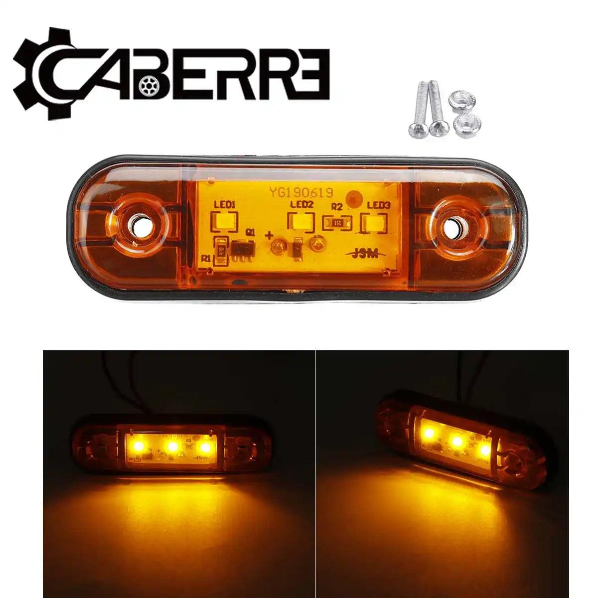 12V 24V Oval LED Side Marker Clearance Lights – Truck Trailer LED Marker Light Richie's 6pcs YELLOW