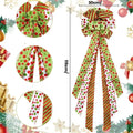 Large Christmas Bow Tree Topper – Red & Green Polka Dot Christmas Tree Topper Richie's Deep Sapphire
