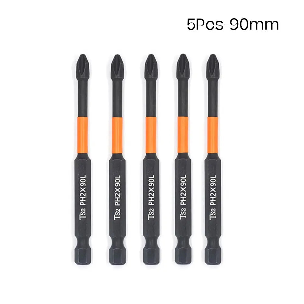 PH2 Magnetic Impact Phillips Screwdriver Bit Set – Hex Shank Screwdriver Bit Set Richie's 5Pcs 90mm