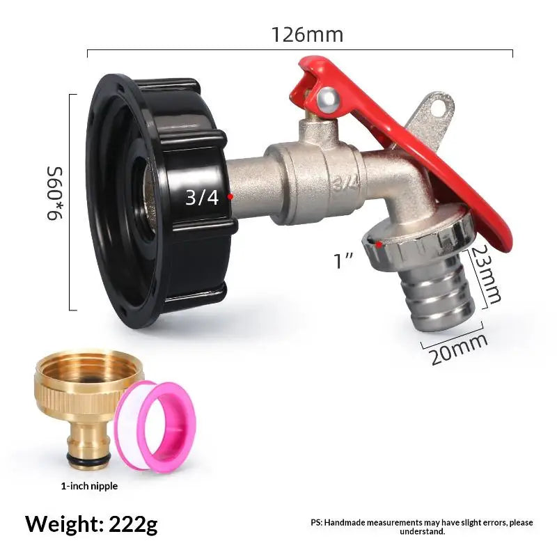 Brass IBC Tank Valve Faucet with Lock – 1/2 Inch Water Tap IBC Tank Valve Richie's A12