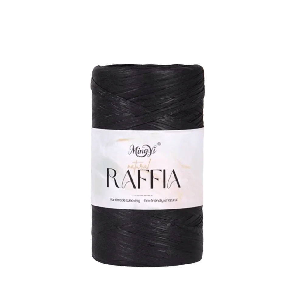 Multi-Colored Raffia Yarn 100g – Bamboo Fiber DIY Knitting Craft Knitting Yarn Richie's Black