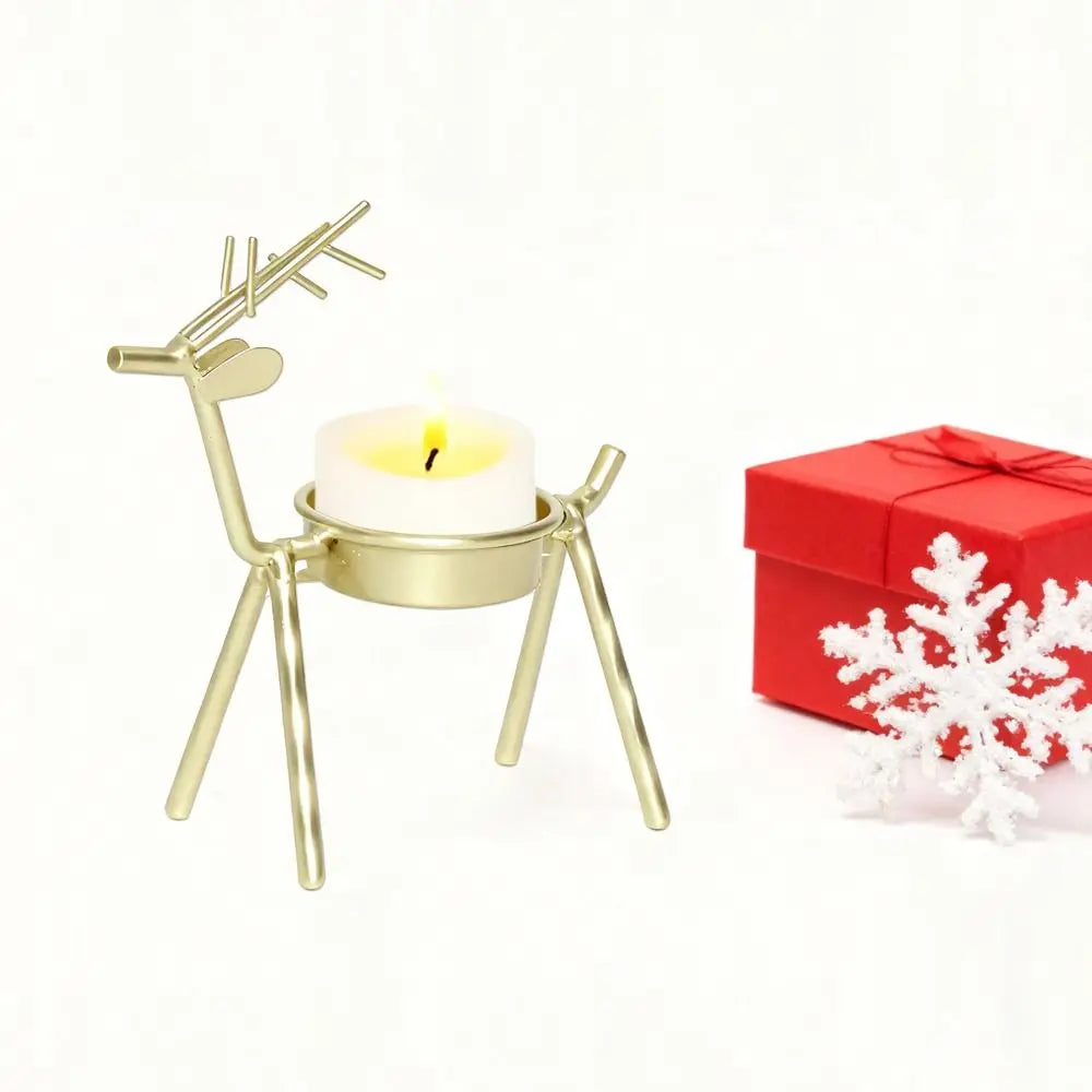 Christmas Reindeer Tealight Holders – Metal Xmas Candle Decor Tealight Candle Holder Richie's