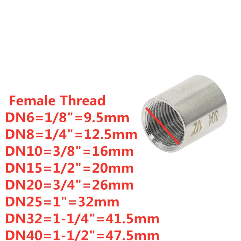304 Stainless Steel BSP Female Threaded Pipe Fitting Adapter Pipe Fitting Adapter Richie's