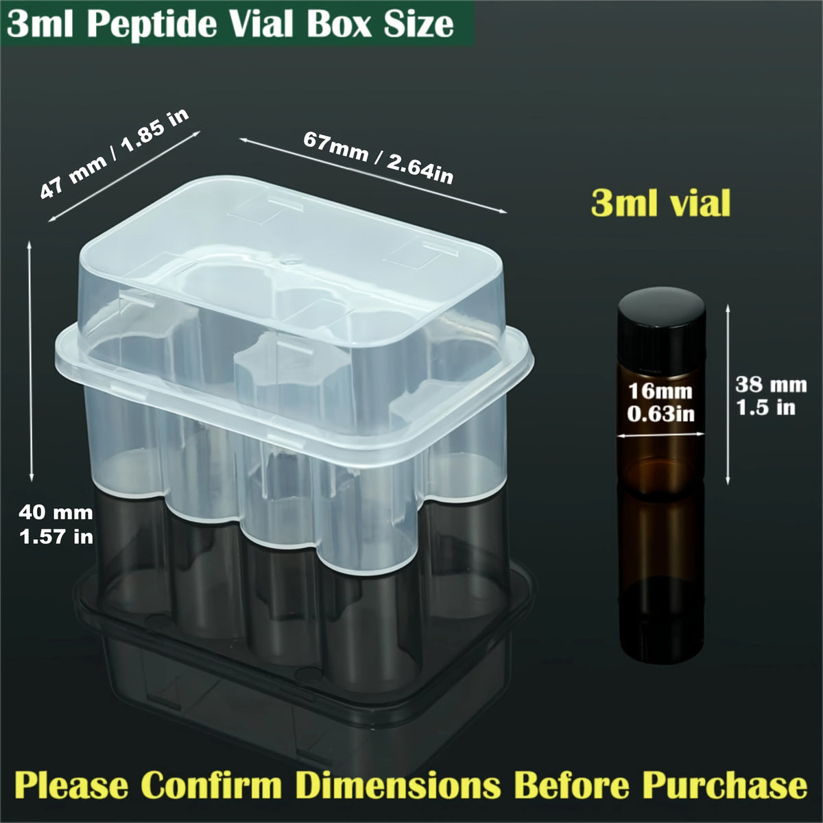 2-Pack Clear 3ml Vial Storage Case for Fridge – 20 Slots Vial Storage Case Richie's