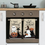 Halloween Kitchen Towel Set – Pumpkin & Black Cat Dishcloths 2pc Kitchen Towel Set Richie's