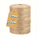 200m x 2mm Heavy-Duty Jute Twine – 656ft Thick Craft String Jute Craft Twine Richie's 1pc