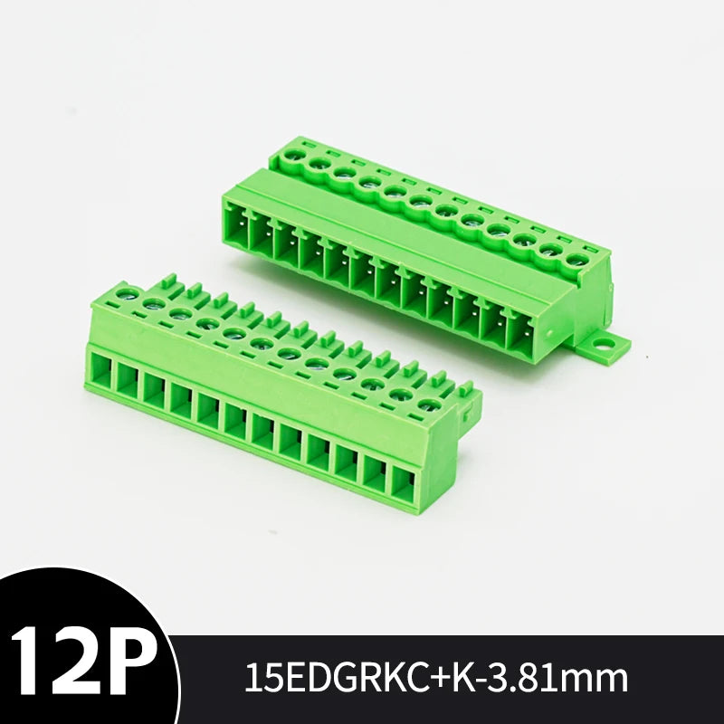 Solderless PCB Screw Terminal Connector Set 15EDGKC 3.81mm PCB Terminal Connector Richie's 12P 3.81mm 1 set
