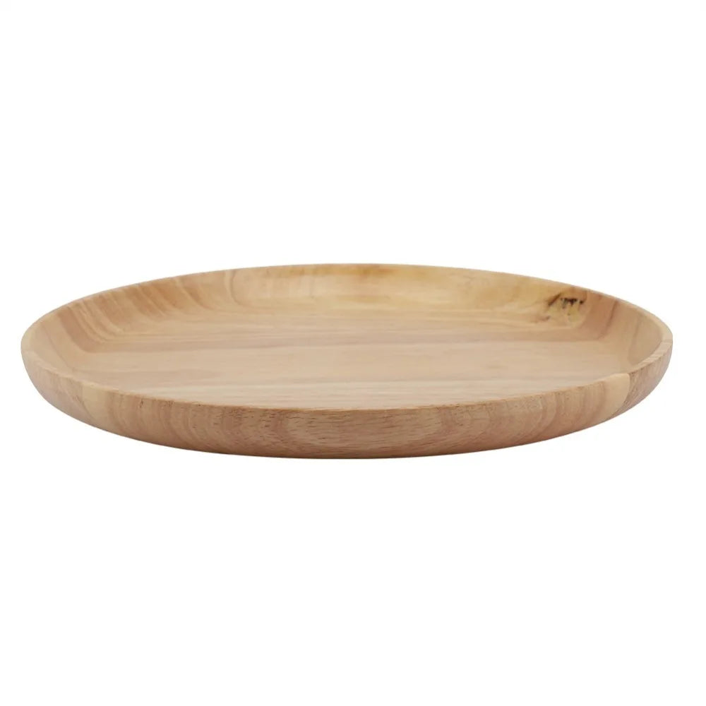 Round Wooden Tea Serving Tray with Raised Edges | 3 Sizes Wooden Serving Tray Richie's