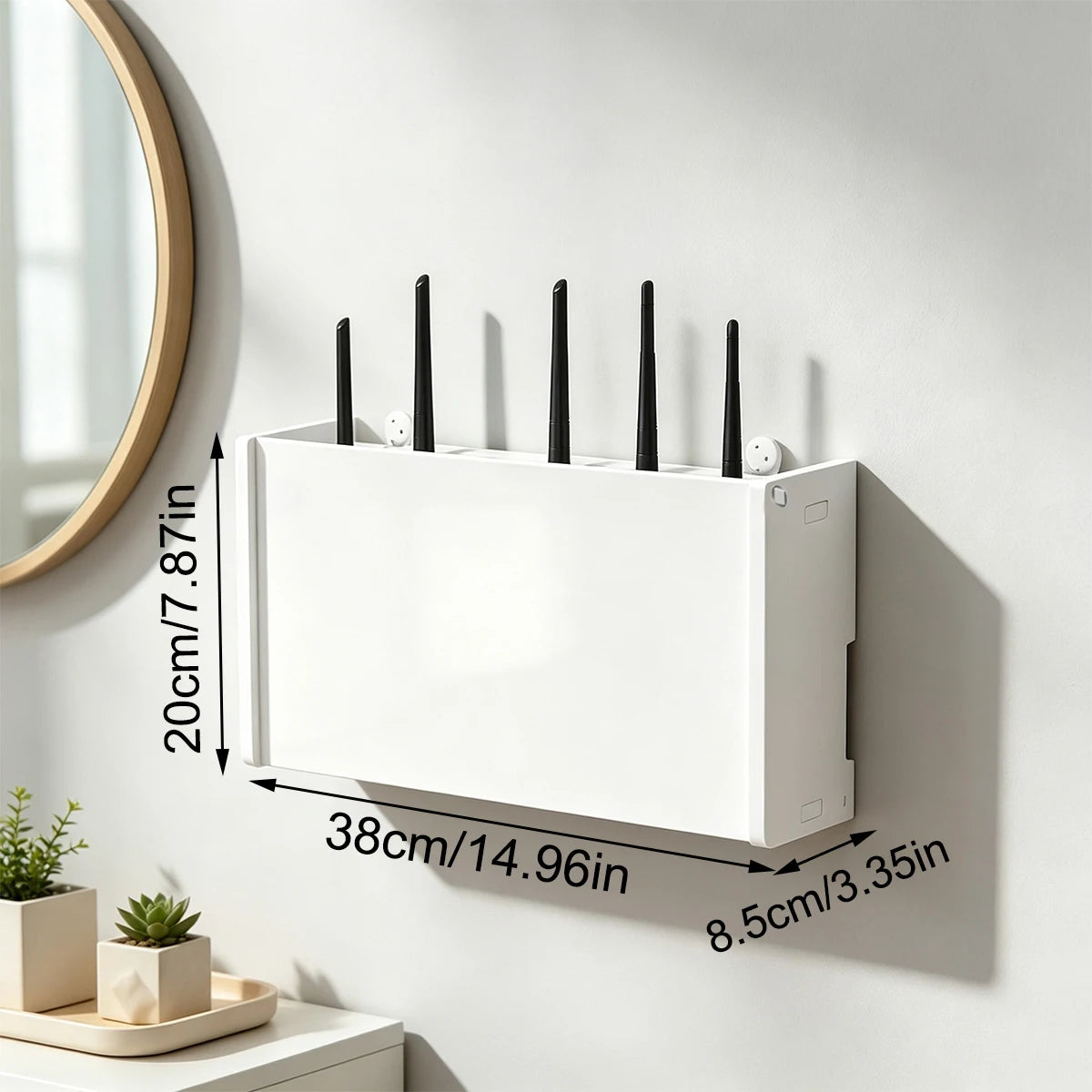 Wall Mount Router Storage Box – WiFi Modem Cable Organizer Cable Organizer Box Richie's