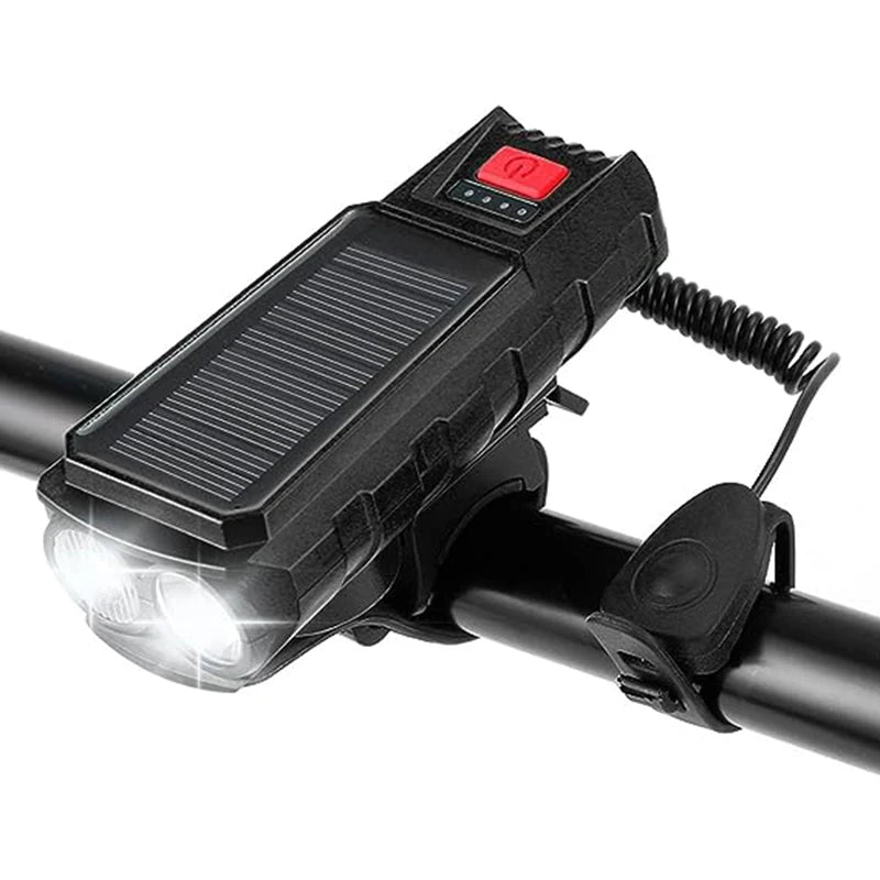 Solar Bike Headlight with 130dB Horn – 400LM, 3 Modes Bike Headlight Richie's