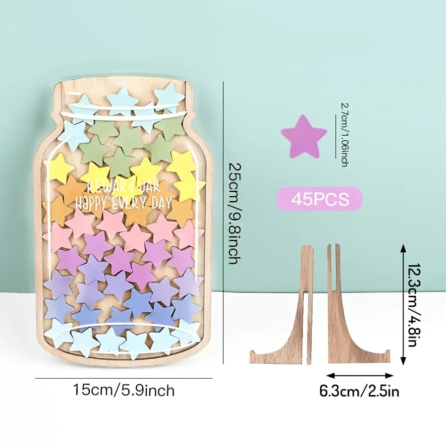 Star Reward Jars Set with 45 Stars & Flowers | Behavior Incentive Classroom Reward Set Richie's