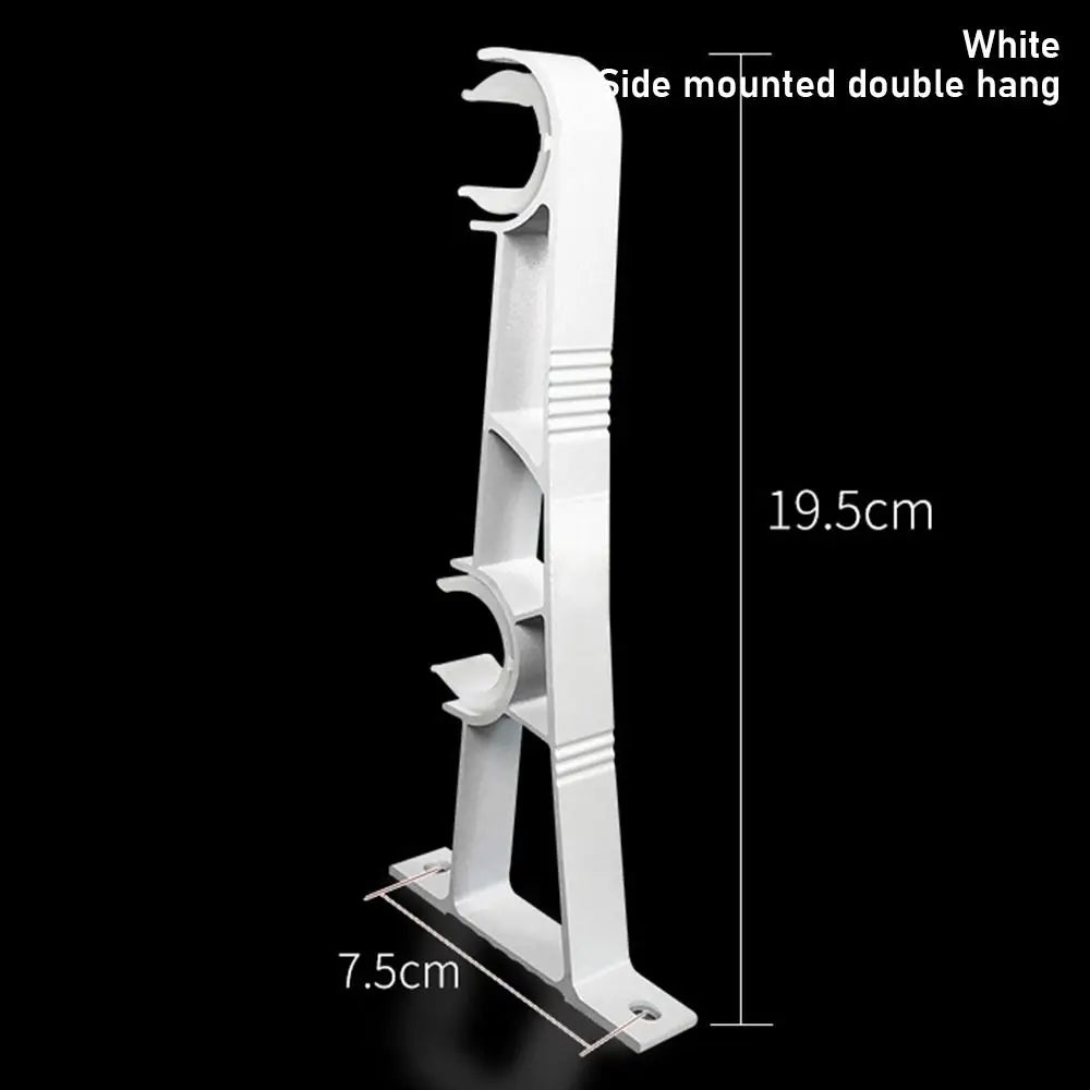 Aluminum Curtain Rod Bracket – Single & Double Hang Curtain Rod Bracket Richie's White-Side mounted 2