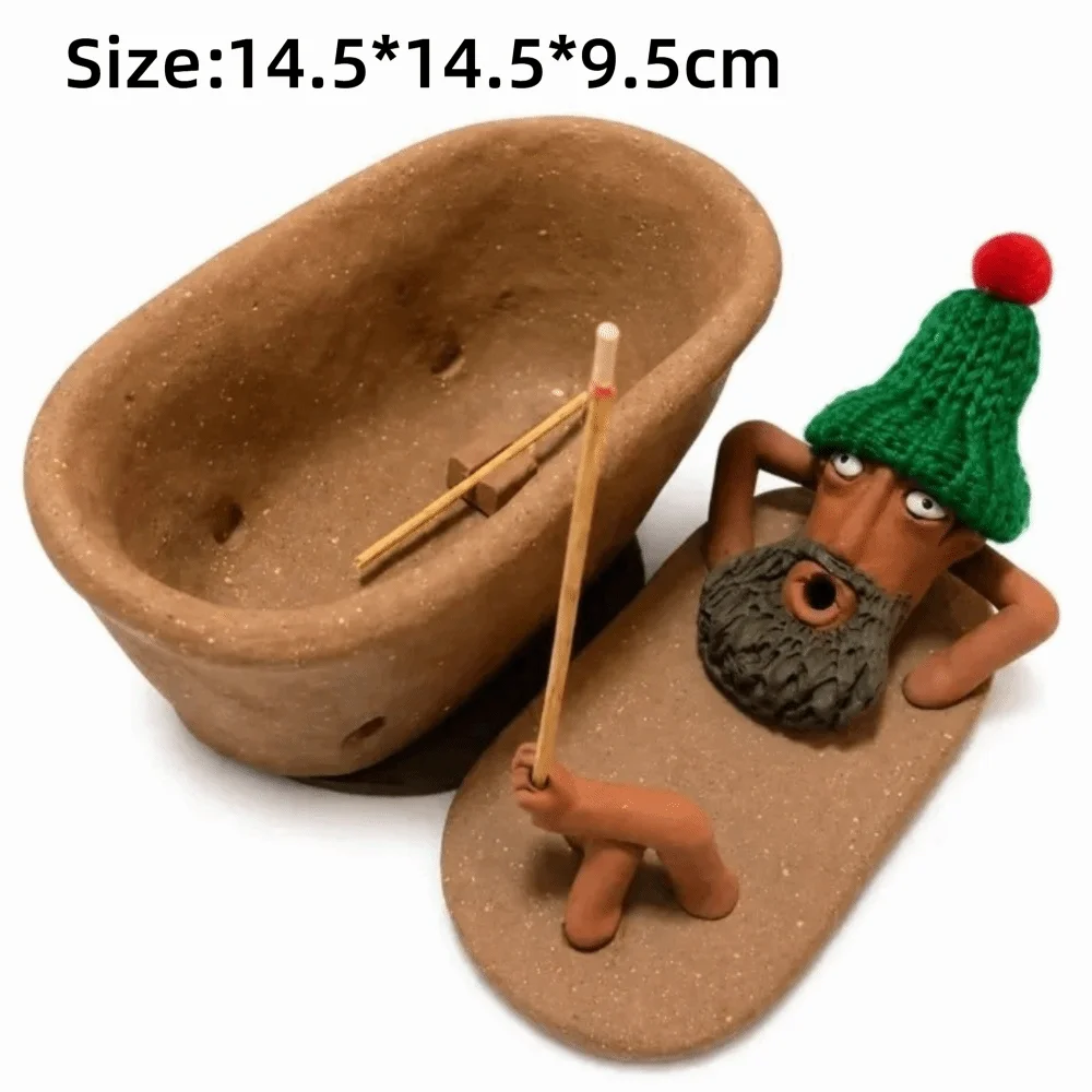 Lazy Bath Man Backflow Incense Burner | Resin Home Decor Backflow Incense Burner Richie's