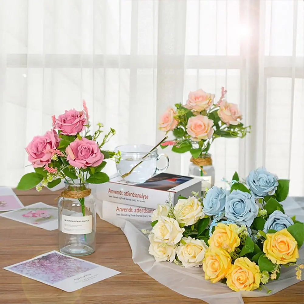 5-Head Silk Artificial Hydrangea Flowers – Lifelike Party Decor Artificial Silk Flowers Richie's