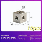 10pcs M3 Aluminum Alloy Square Cube Nut Connector Block DIY Hardware Fastener Nuts Richie's A2