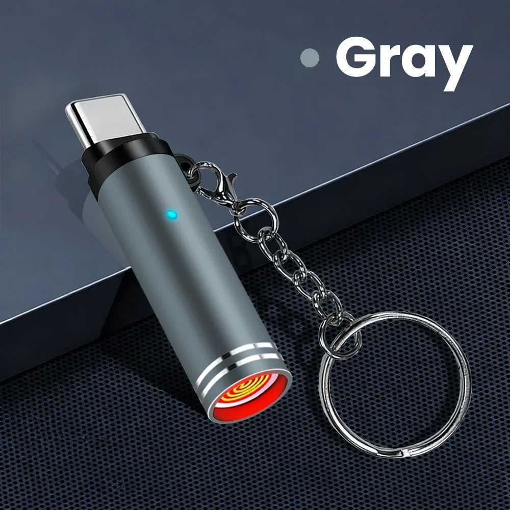 Type-C Mini Windproof Lighter for iPhone 15-17 | Air Blast USB Lighter Richie's gray