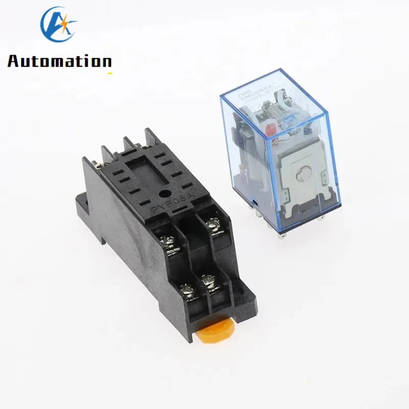 10pcs MY2NJ DPDT Power Relay with Socket Base 12V 24V 110V 220V Power Relay Richie's