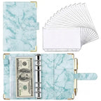 A6 PU Leather Budget Binder Marble Notebook Money Organizer Budget Binder Planner Richie's Blue A6