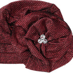 Women Glitter Turban Hat Rhinestone Flower Hijab Bonnet Cap Turban Hat Richie's