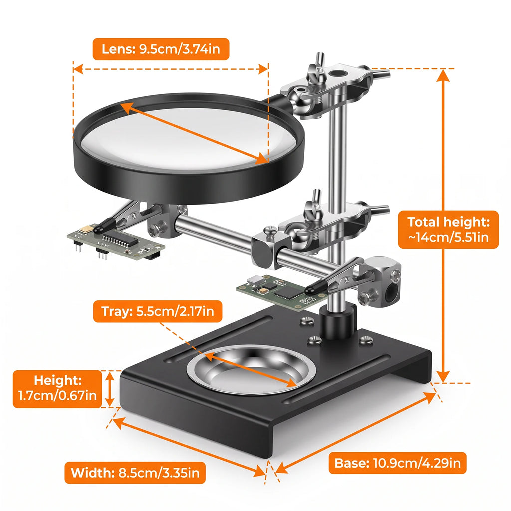 3X Magnifier Soldering Helping Hands Stand – Electronics & Jewelry Soldering Helping Hands Richie's