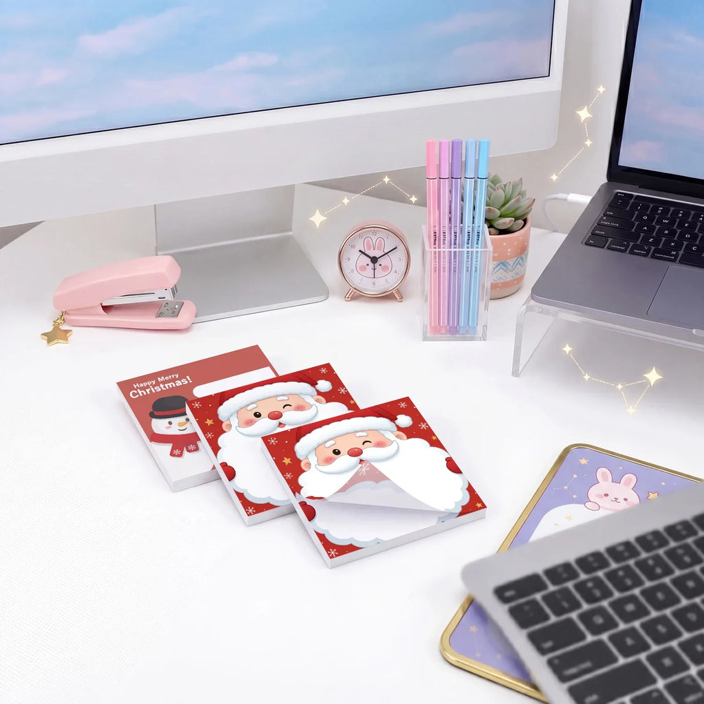 2-Pack Christmas Sticky Notes Santa Snowman Memo Pads Christmas Sticky Notes Richie's