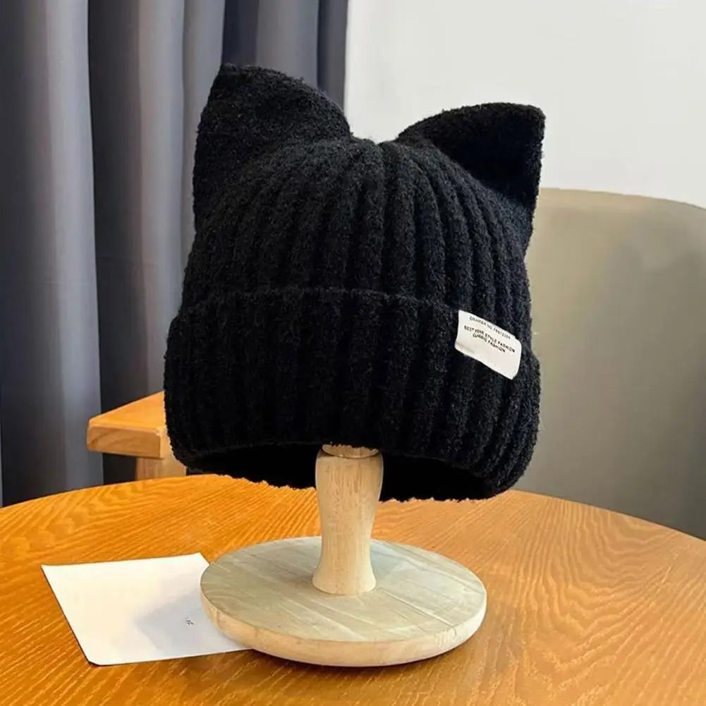 Cat Ear Beanie Hat for Women – Cute Warm Knit Winter Cap Knit Beanie Hat Richie's