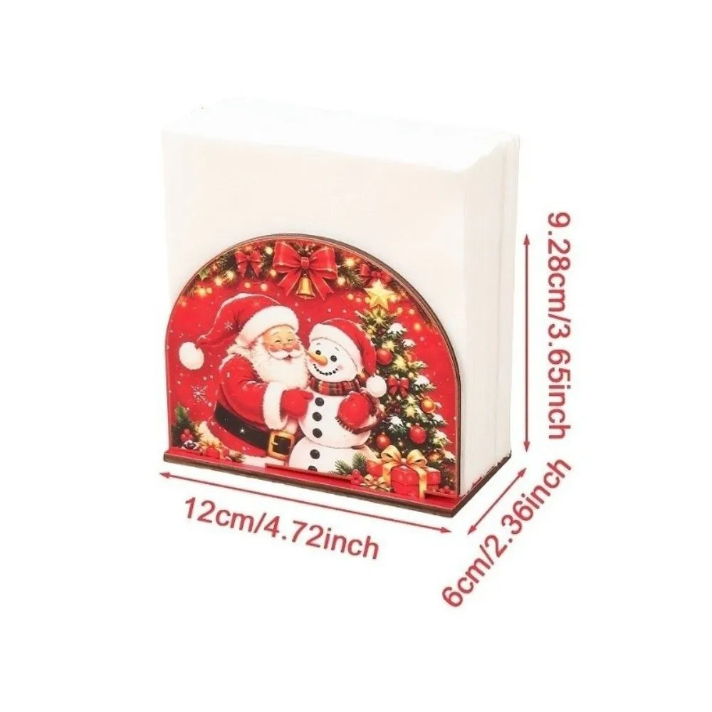 Wooden Peeking Santa Napkin Holder – Christmas Table Decor Christmas Napkin Holder Richie's Snowman Santa