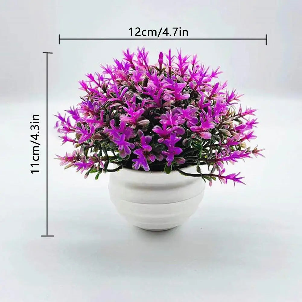 Artificial Bonsai Potted Plant – Multi-Color Faux Grass Décor Artificial Potted Plant Richie's