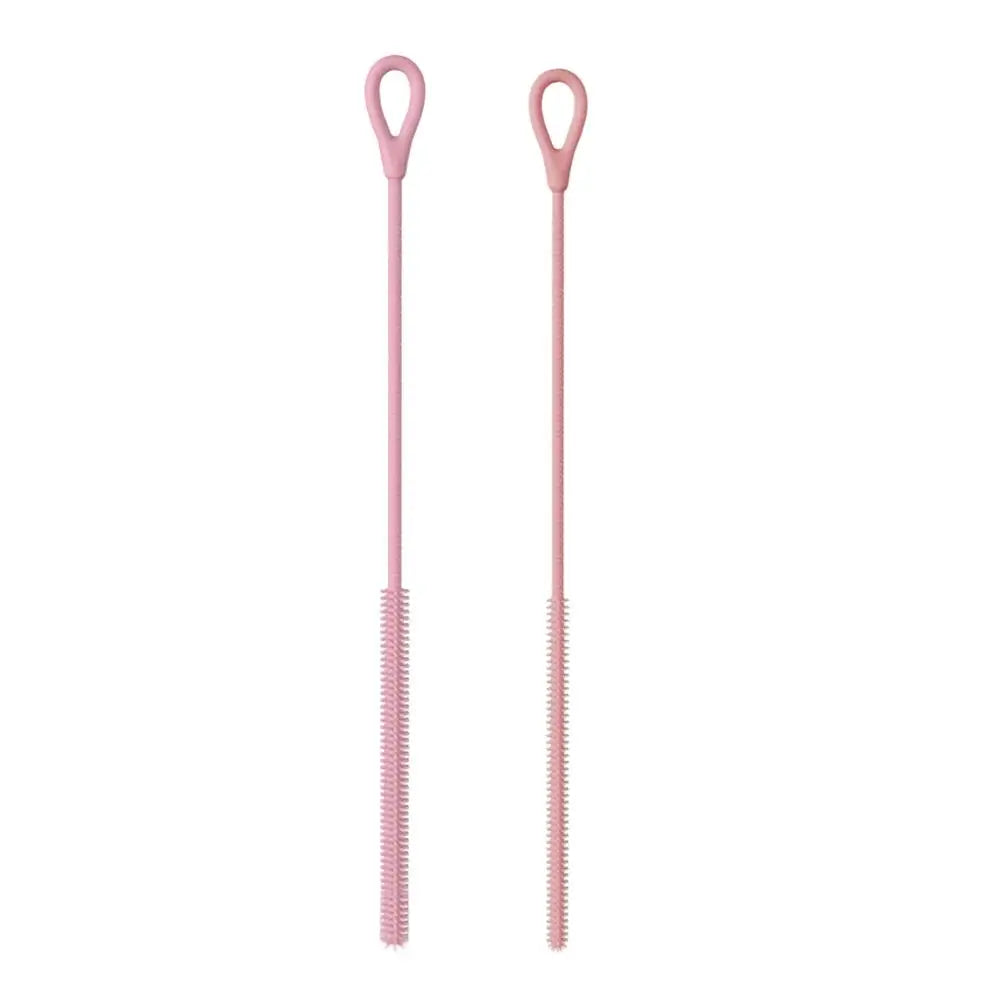 2PCS Silicone Straw Cleaning Brushes 25cm – Food-Grade 6mm & 9mm Straw Cleaning Brush Richie's Pink