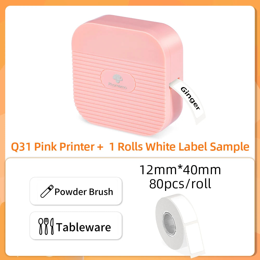 Phomemo Q31 Bluetooth Thermal Label Maker – Portable, Ink-Free