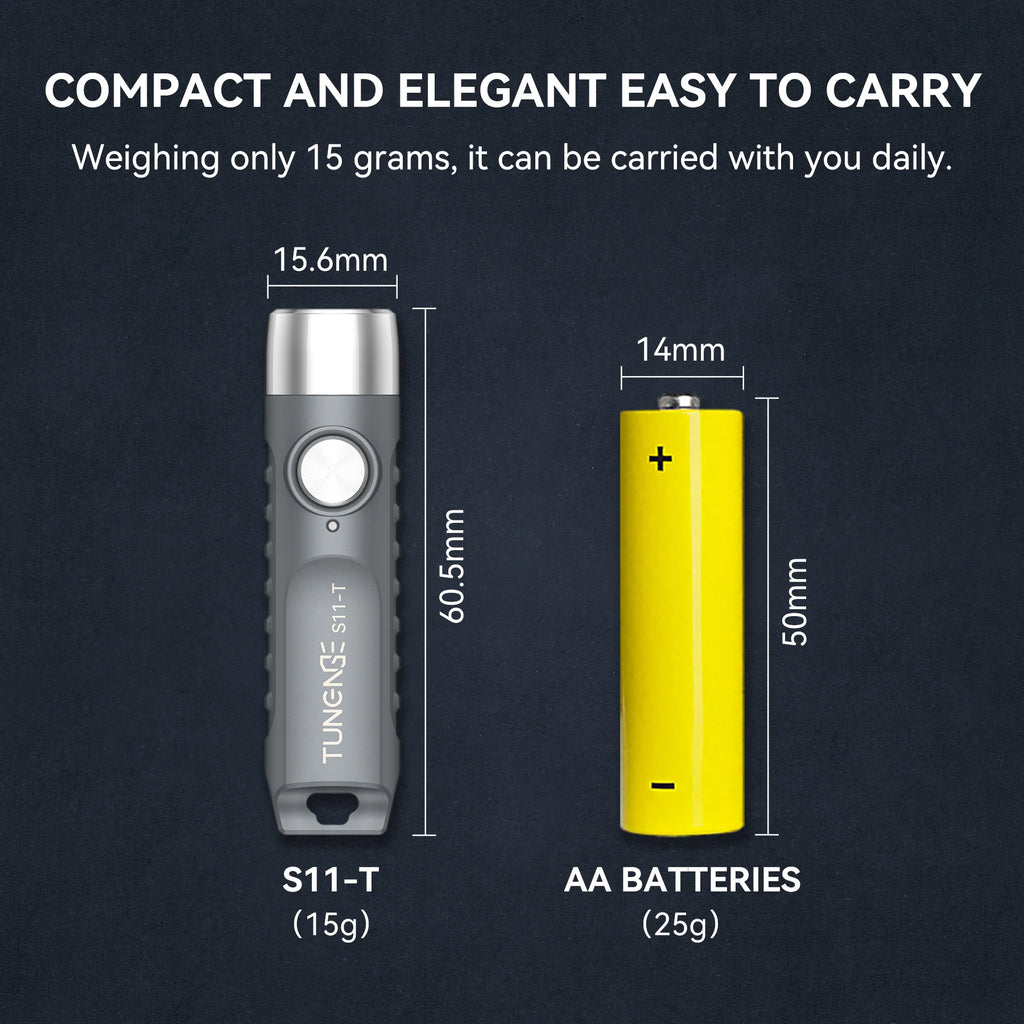TUNENG S11-T 500LM USB-C Keychain Flashlight – EDC Torch IP66 Keychain Flashlight Richie's