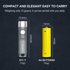 TUNENG S11-T 500LM USB-C Keychain Flashlight – EDC Torch IP66 Keychain Flashlight Richie's