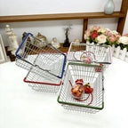 Mini Metal Wire Shopping Basket – Mesh Desk Organizer 2 Sizes Wire Storage Basket Richie's