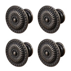 4Pcs Vintage Bronze Cabinet Knobs Retro Floral Drawer Pulls Cabinet Knobs Richie's