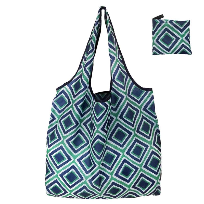 Reusable Foldable Tote Bag – Large Eco Grocery Shopping Bag Reusable Tote Bag Richie's Diamond grid