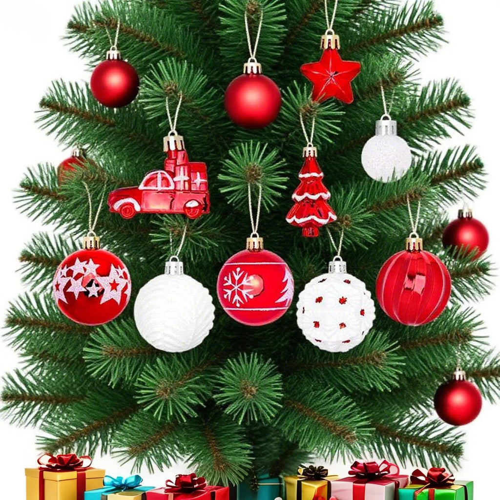 White Christmas Ball Ornaments – Assorted Eco-Friendly Xmas Baubles Christmas Tree Ornaments Richie's