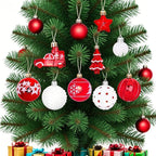 White Christmas Ball Ornaments – Assorted Eco-Friendly Xmas Baubles Christmas Tree Ornaments Richie's