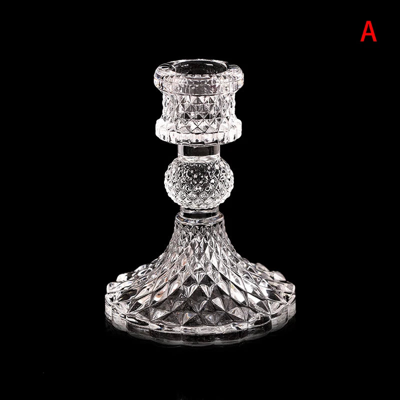 Retro Crystal Glass Candlestick Holder – Wedding & Home Décor Glass Candle Holder Richie's A